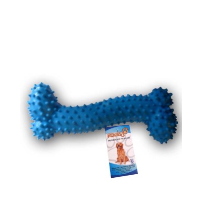 Fekrix Dog Toy Curvy Bone with Spike Blue